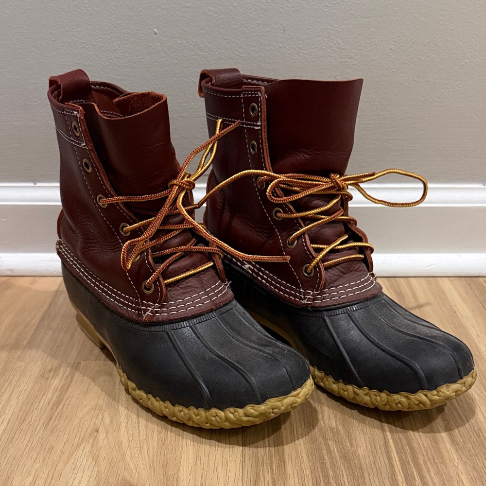 L.L. Bean Black and Tan Outdoor Boots